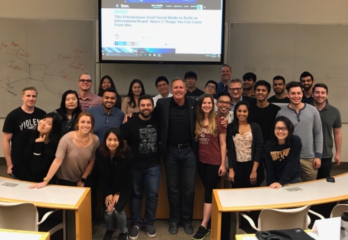 Mitch Jackson with Chapman University's MBA Class